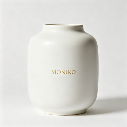 MONIKO Ceramic Vase for Flowers, 8 Inch Modern Minimalist Flower Vase, Decorative Matte Vase for Pampas Grass Dried Flowers, Table Centerpiece for Living Room Bedroom Office Decor