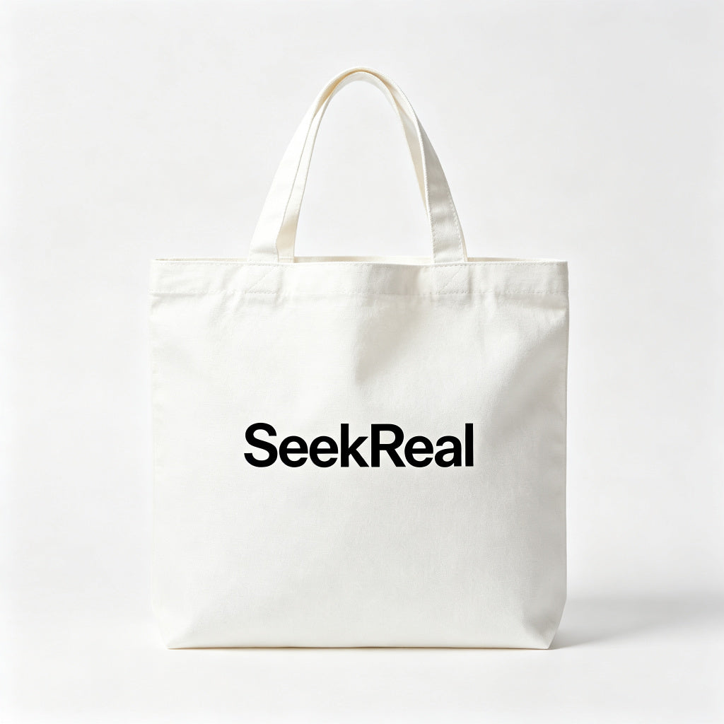 SeekReal Reusable Shopping Bag, Foldable Grocery Tote Bag with Large Capacity, Heavy Duty Eco Friendly Canvas Bag, Machine Washable Market Bag for Shopping Travel