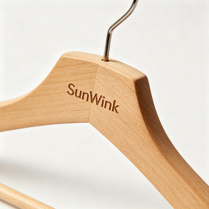 SunWink Wooden Clothes Hangers, 20 Pack Smooth Natural Wood Coat Hangers with 360 Swivel Hook & Notches, Heavy Duty Hangers for Suit Shirt Dress Jacket, Closet Organizer