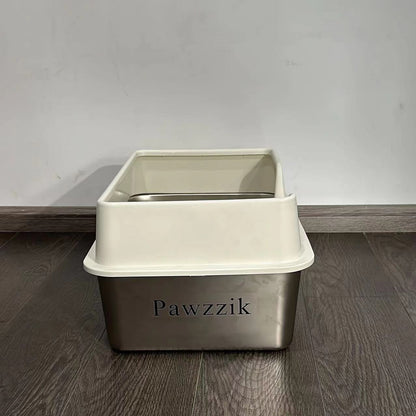 Pawzzik Cat litter boxes with High Sides, Non Stick Smooth Surface, Easy to Clean