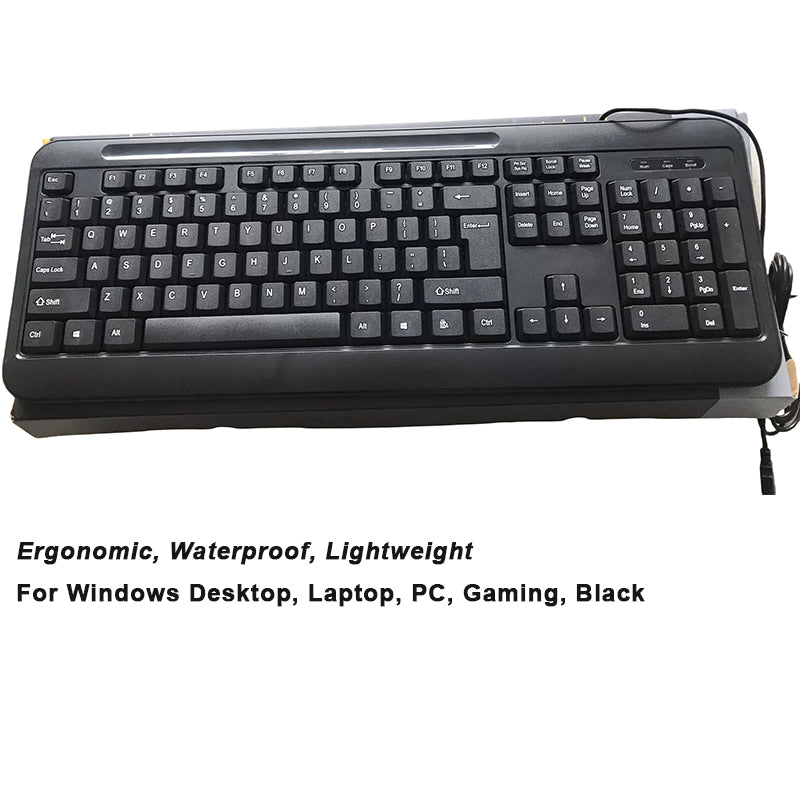 SCYGMY Computer keyboards Quiet USB Wired Computer Keyboard, Full Size Keyboard Compatible for Laptop, PC, Gaming, Black