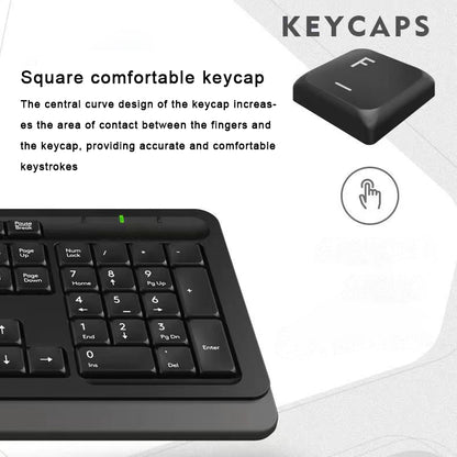 DUCHY Computer keyboards, Wireless Keyboard,  Full-Sized Ergonomic Keyboard with Quiet Click keycap for Computer/Laptop