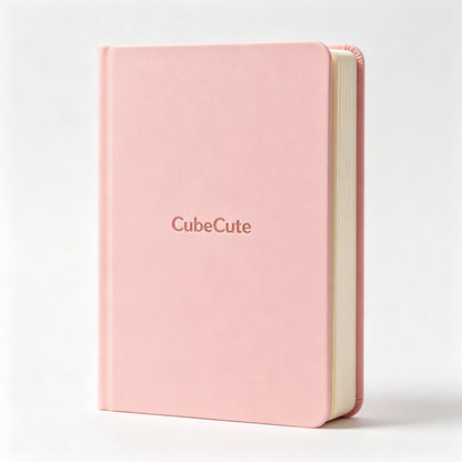 CubeCute Notebook Journal, A5 Hardcover Lined Notebook with 160 Pages, Thick Paper, Inner Pocket, Elastic Closure, Ribbon Bookmark, College Ruled Writing Notebook for Work School Travel