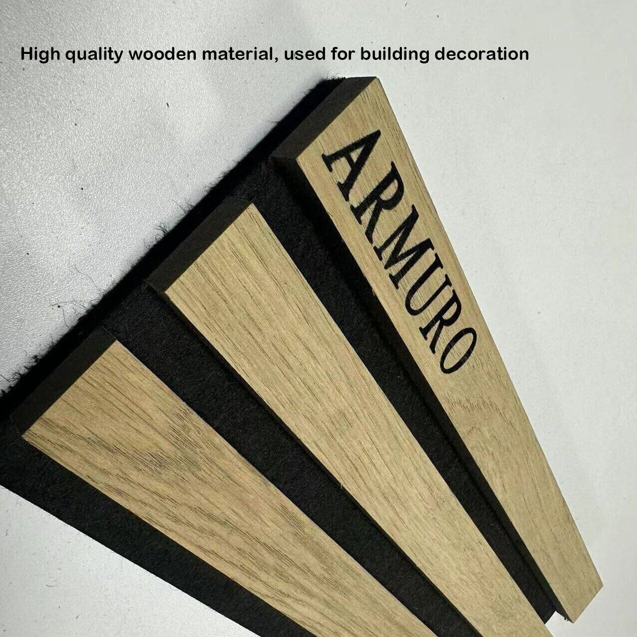 ARMURO Building materials, composite panels composed of nonmetal materials, Wood Slat Acoustic Panels for Stylish Decor and Noise Reduction for Ceiling and Wall, 2 Pcs