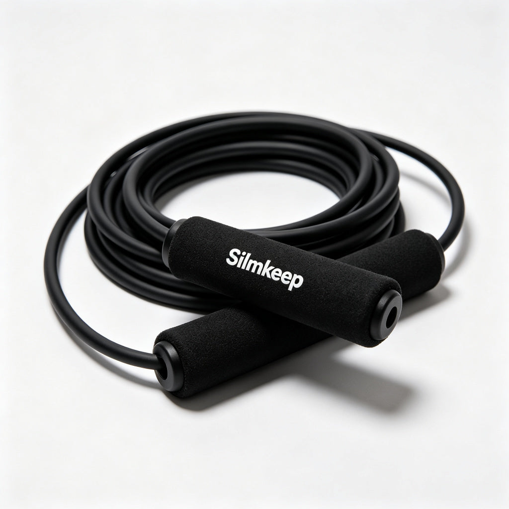 Silmkeep Jump Rope, Adjustable Speed Skipping Rope with Ball Bearings & Anti-Slip Foam Handles, Tangle-Free Fitness Jumping Rope for Crossfit Boxing MMA Gym Workout, Men Women Kids