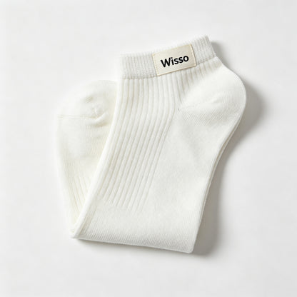 Wisso Crew Socks for Men Women, 5 Pack Soft Cotton Casual Socks, Breathable Moisture Wicking Athletic Socks, Comfortable Fit for Daily Work Sports