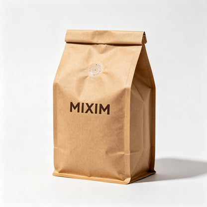 MIXIM Whole Bean Coffee, Medium Roast Arabica Coffee Beans, Smooth Rich Flavor with Notes of Chocolate & Caramel, Fresh Roasted Specialty Coffee, 12oz Resealable Bag