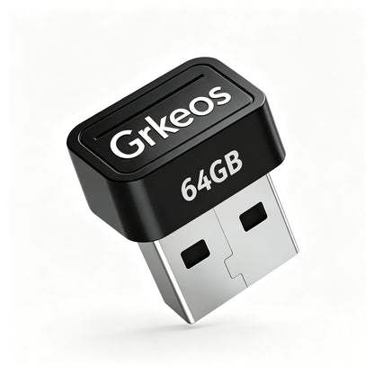 Grkeos USB Flash Drive, 64GB High Speed USB 3.0 Thumb Drive, Waterproof Metal Memory Stick with Keychain, Portable Jump Drive Pen Drive for Data Storage Backup Transfer
