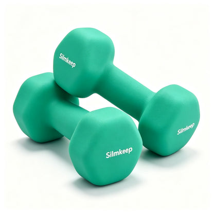 Silmkeep Dumbbell Set, 2x10lb Adjustable Weight Dumbbells with Non-Slip Grip, Hexagonal Anti-Roll Design, Home Gym Fitness Equipment for Strength Training Bodybuilding Weight Lifting