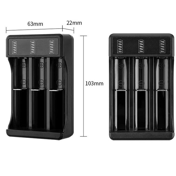 Jungle power Battery chargers AA AAA Battery Charger 3 Bay, Independent Slot, USB Fast Charging for Ni-MH Ni-CD Rechargeable Batteries