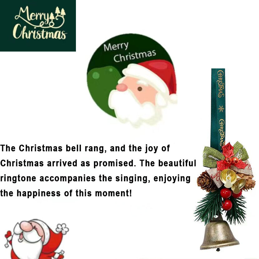 Shuyitt Bells for Christmas trees, Metal Christmas Bell Ornaments with Hanging Rope, 3Pcs