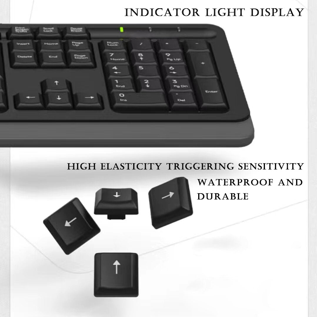 DUCHY Computer keyboards, Wireless Keyboard,  Full-Sized Ergonomic Keyboard with Quiet Click keycap for Computer/Laptop