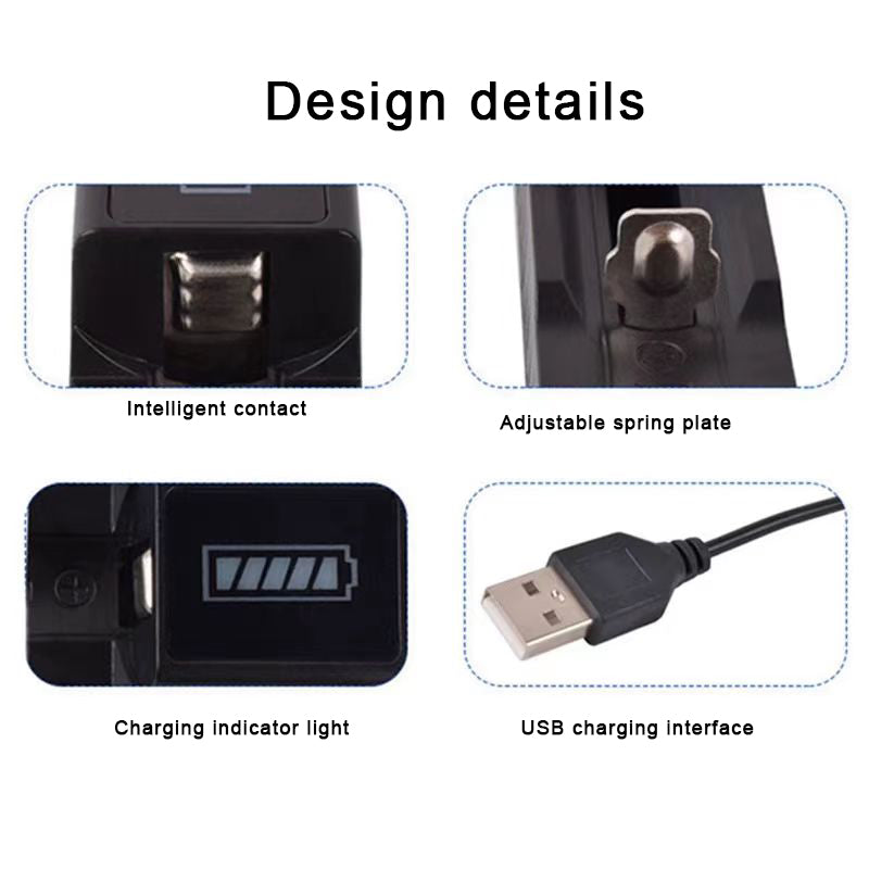 Jungle power Battery chargers AA AAA Battery Charger 3 Bay, Independent Slot, USB Fast Charging for Ni-MH Ni-CD Rechargeable Batteries