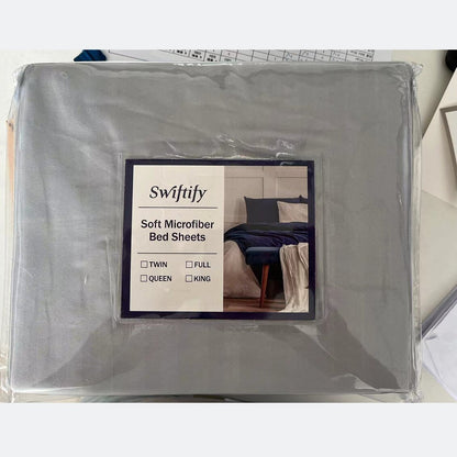 Swiftify Bed Sheets Super Soft Microfiber Sheets 200*230 cm( Dark Blue) Ultra-Comfortable simple style Sheets