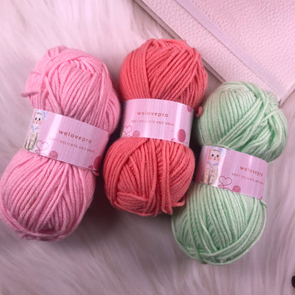 welovepro Cotton yarn, 100 Percent Cotton Medium 4 Worsted, Ten Colors set for Beginner in Crafting