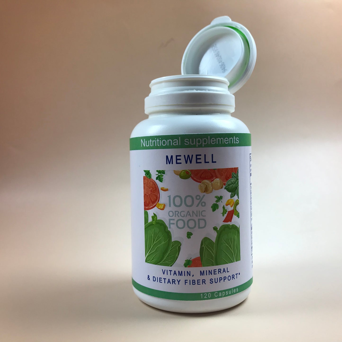 MEWELL Nutritional supplements, Vitamin dietary fiber supplementation for Gut Health, Vegan Gluten-Free 120 Capsule