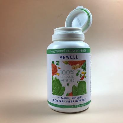 MEWELL Nutritional supplements, Vitamin dietary fiber supplementation for Gut Health, Vegan Gluten-Free 120 Capsule