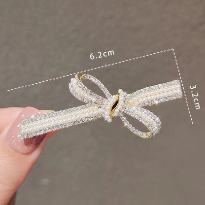 Lita Shake Barrettes hair clip with Artificial pearl diamond inlay Flat Clip Hair Barrettes for Girls, 3 Pcs