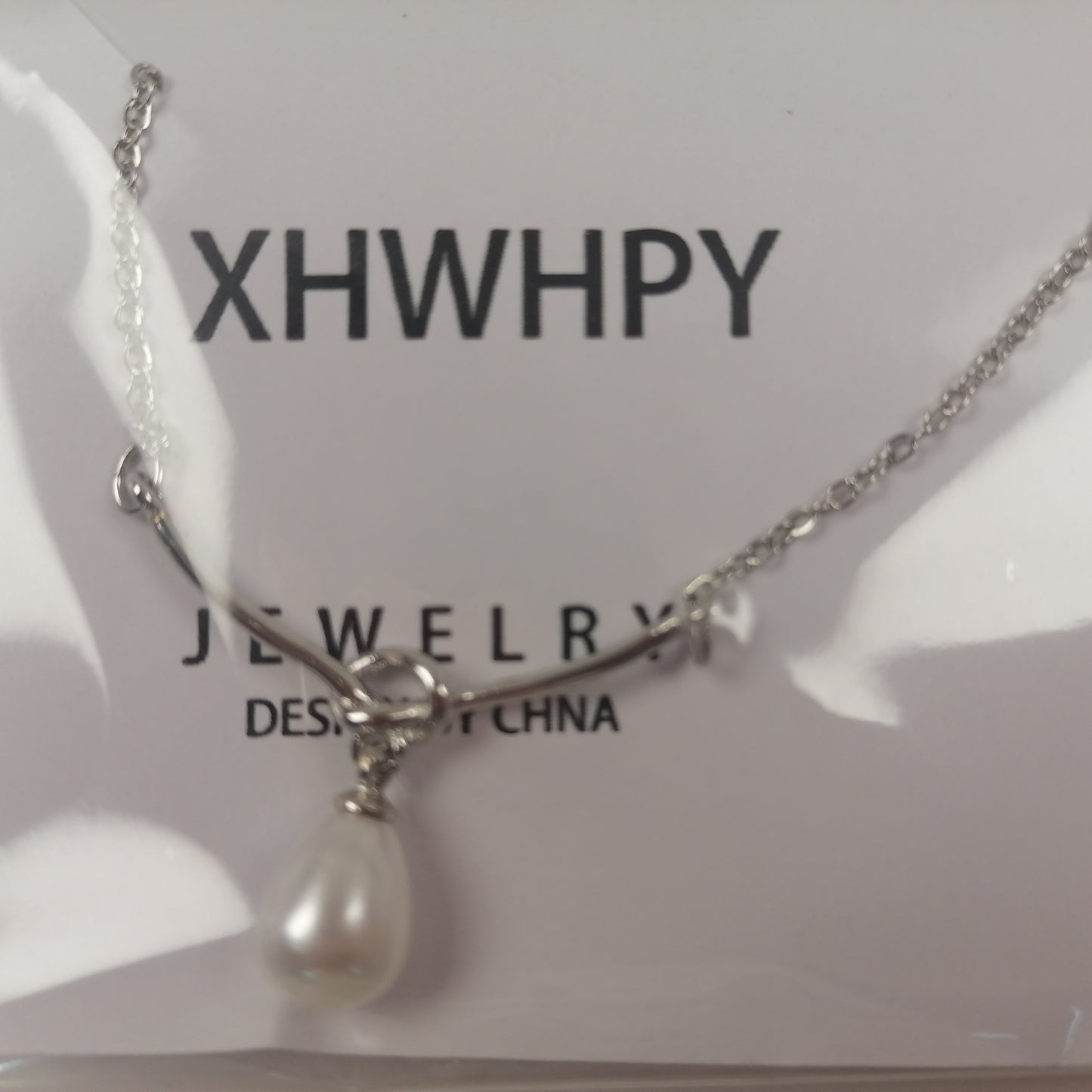 XHWHPY Neck chains Simple daily routine, freshwater pearl necklace, women's silver pendant