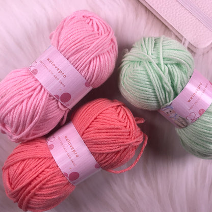 welovepro Cotton yarn, 100 Percent Cotton Medium 4 Worsted, Ten Colors set for Beginner in Crafting