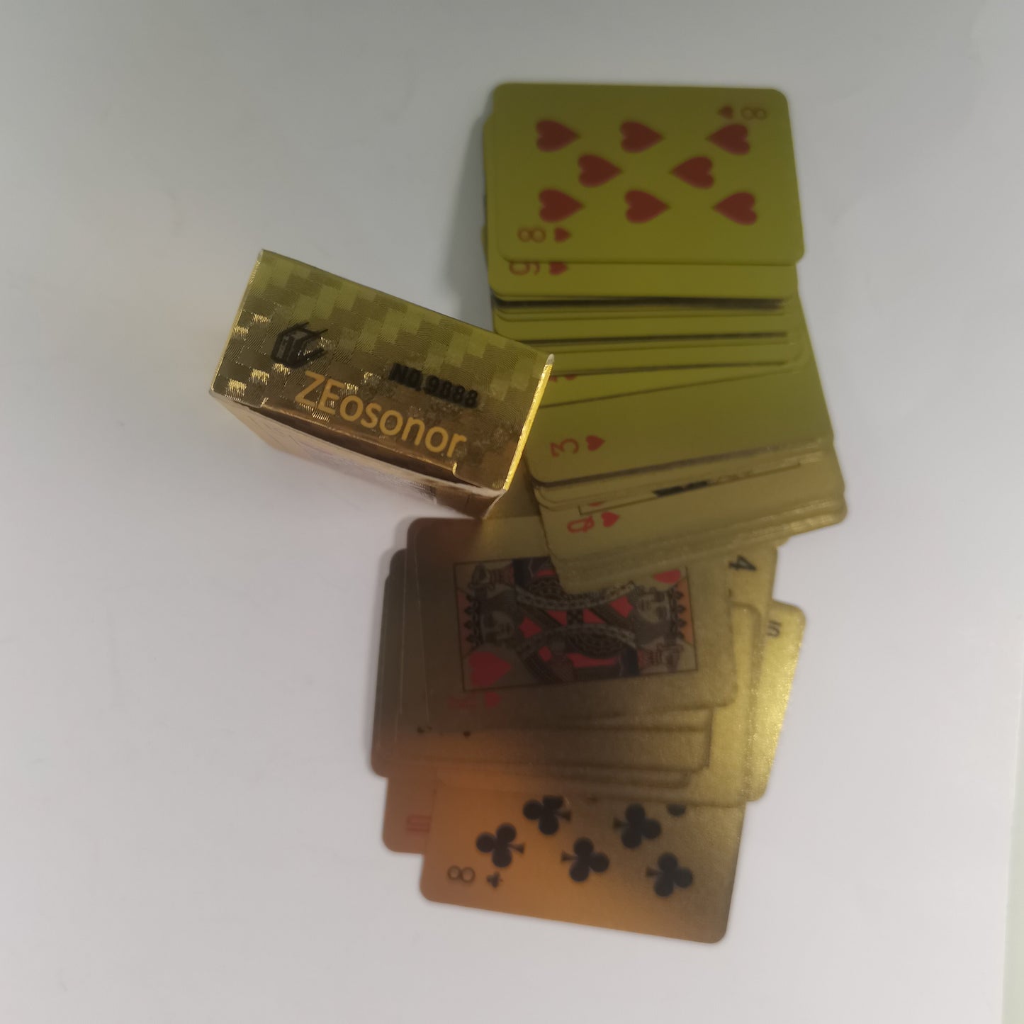 ZEosonor Playing cards, Mini Playing Cards, Small Playing Cards Traveling Poker Deck Cards (Gold)，5Pcs