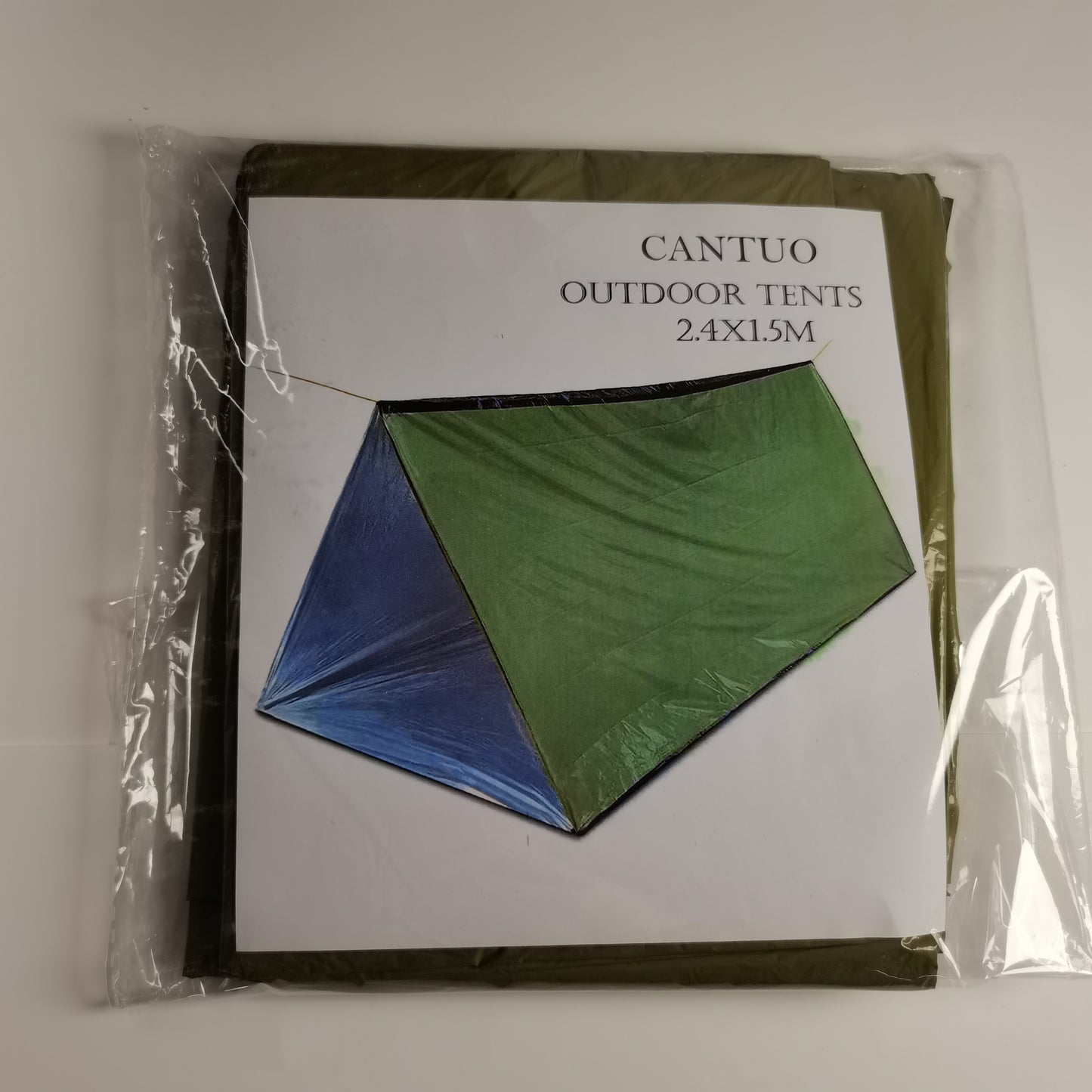 CANTUO Tents Waterproof Pyramid-Shaped Camping Tent, 2.4*1.5m, Army green