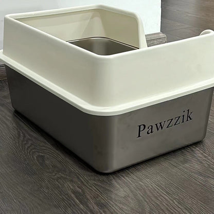 Pawzzik Cat litter boxes with High Sides, Non Stick Smooth Surface, Easy to Clean