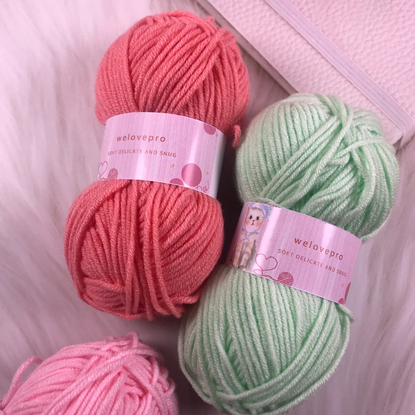 welovepro Cotton yarn, 100 Percent Cotton Medium 4 Worsted, Ten Colors set for Beginner in Crafting