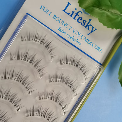 Lifesky False Eyelashes, Includes 5 Pairs Of Lashes, Contact Lens Friendly, Easy to Apply, Reusable Strip Lashes, Glue On