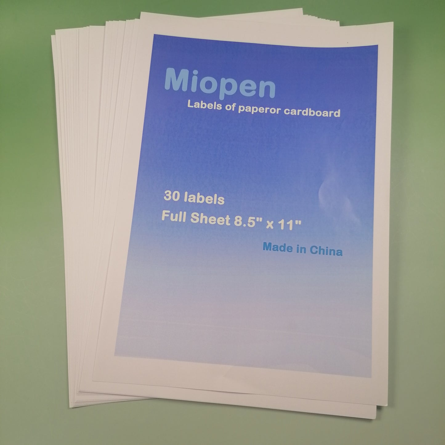 Miopen labels of paper for cardboard ,30 Full Sheets Sticker Paper for Laser & Ink Jet Printers