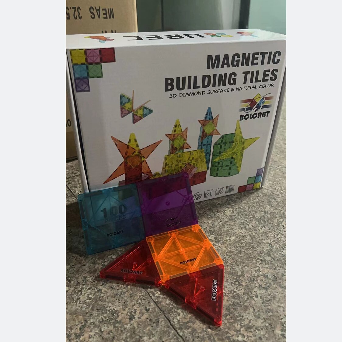 BOLORBT Construction toys incorporating magnet, 100Pcs Magnetic Tiles, Magnet Blocks Toys for 3+ Years Old Girls Boys