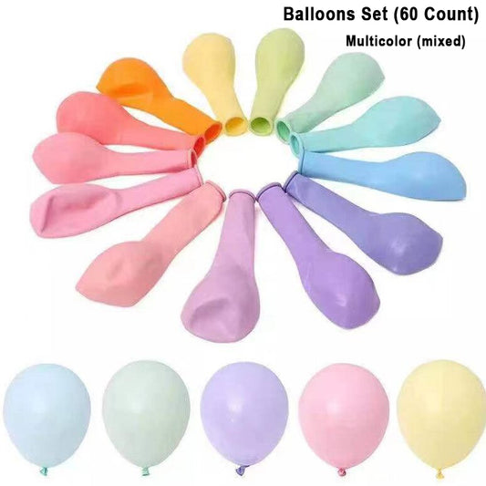 Vexlorv Balloons, Balloons Set (60 Count), Assorted Matte Colors, Made With Strong Multicolored Rubber,  Kids Birthday Party Decoration Accessory, Box packaging