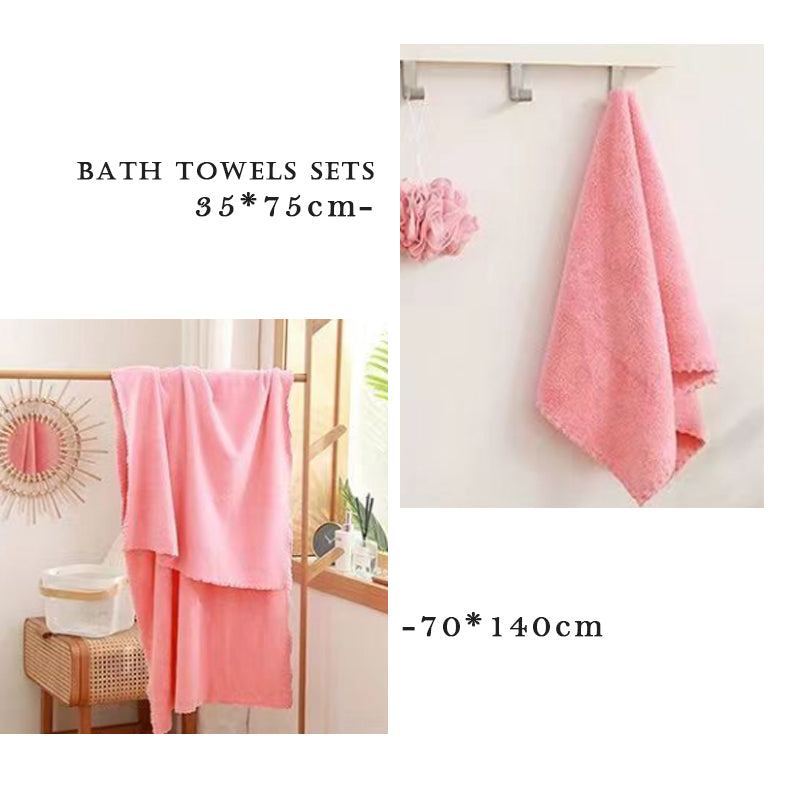 LooBrocoi Bath towels sets Super Soft Highly Absorbent, Durable Quick Drying Towels for Bathroom, Gym, SPA, Yoga (35*75cm &70*140cm)