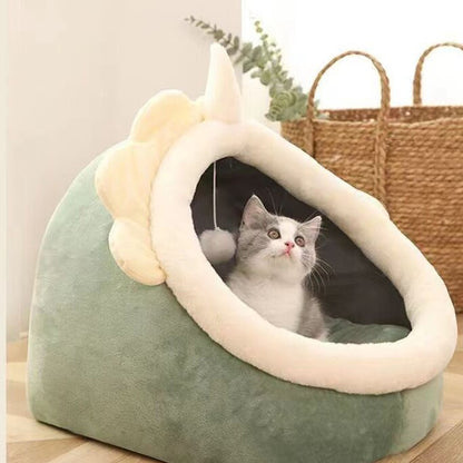 Ruikasi Beds for household pets, Cute Cat Bed, Dog Bed, Warm Cave Sleeping Nest Bed