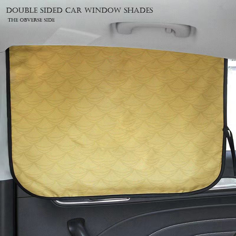 Lozeciyo Car window shades, Double sided design with cute shape Sunshade Curtain for Side Window, 2 Pcs