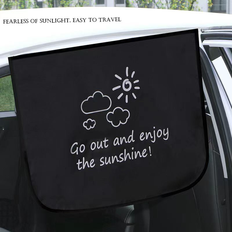 Lozeciyo Car window shades, Double sided design with cute shape Sunshade Curtain for Side Window, 2 Pcs