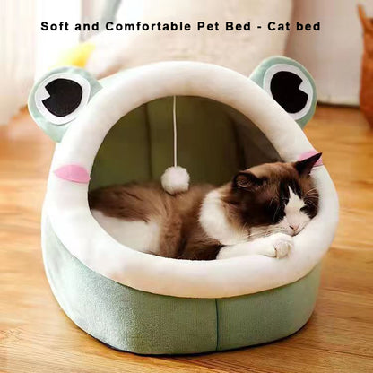 walpetmar Cat beds, Warm Soft Comfortable Semi-Closed Cat Nest with Machine Washable, Waterproof Bottom