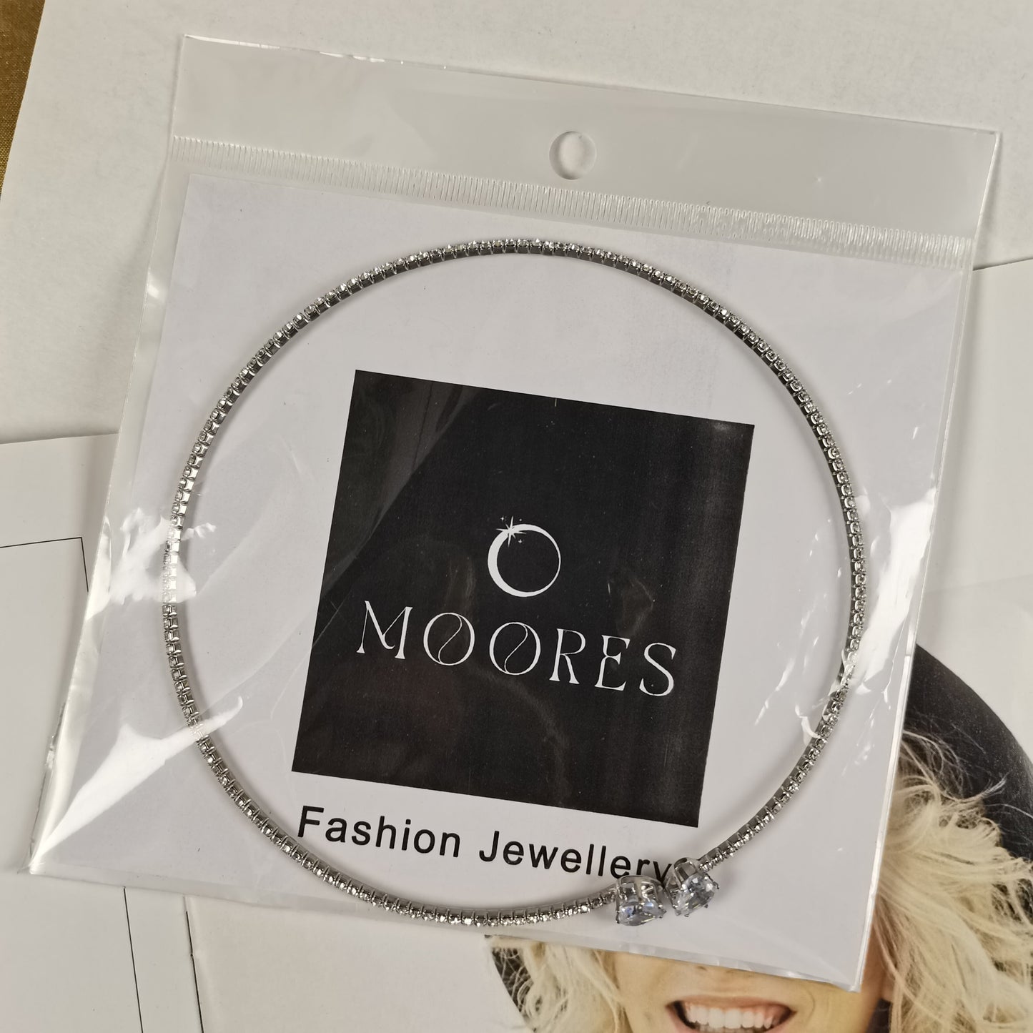 MOORES Collar necklaces, Silver zircon heart-shaped collar, minimalist and versatile collarbone chain, fashionable accessory