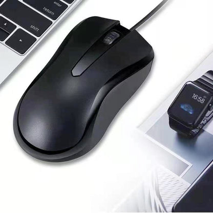 DUCHY Computer Mouse, Wired Mouse with Ergonomic Design, Silent USB Computer Mouse,  Office and Home Mice (Black, Wired)