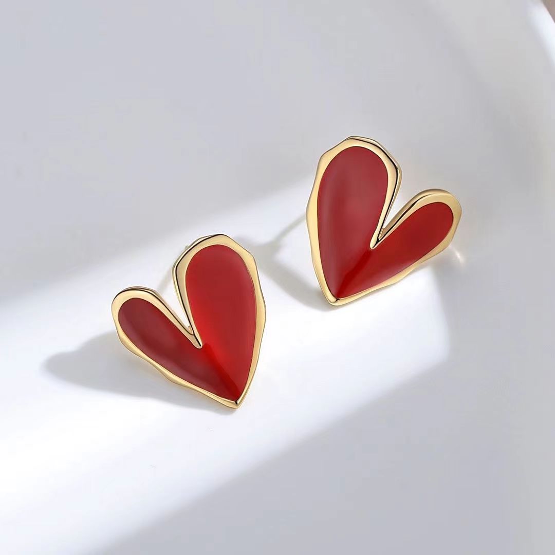 OUMO Earrings, Heart shaped Fashionable and sweet earrings