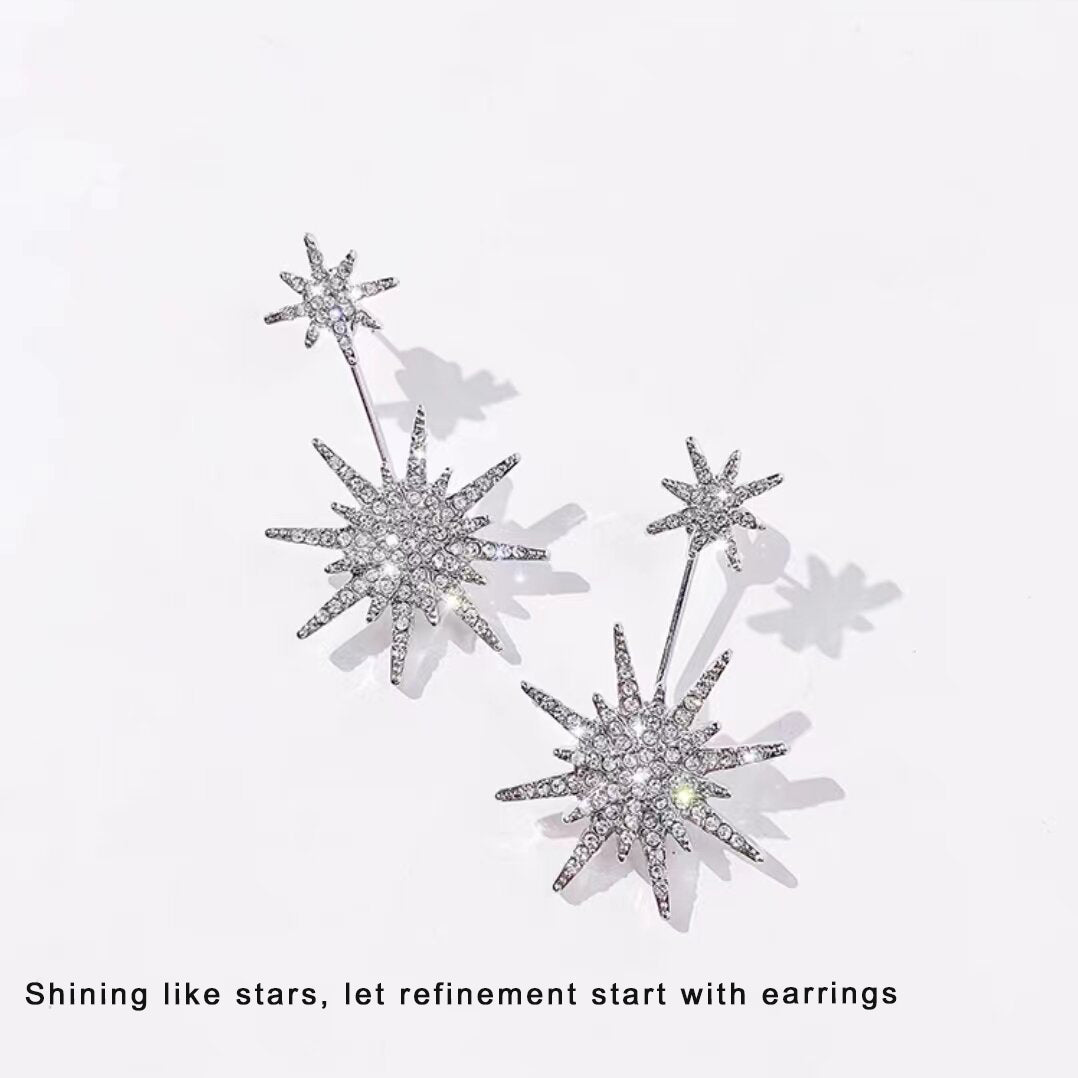 WACKYE Earrings, Fashionable earrings 925 Sterling Silver Cubic Zirconia Stud Earrings