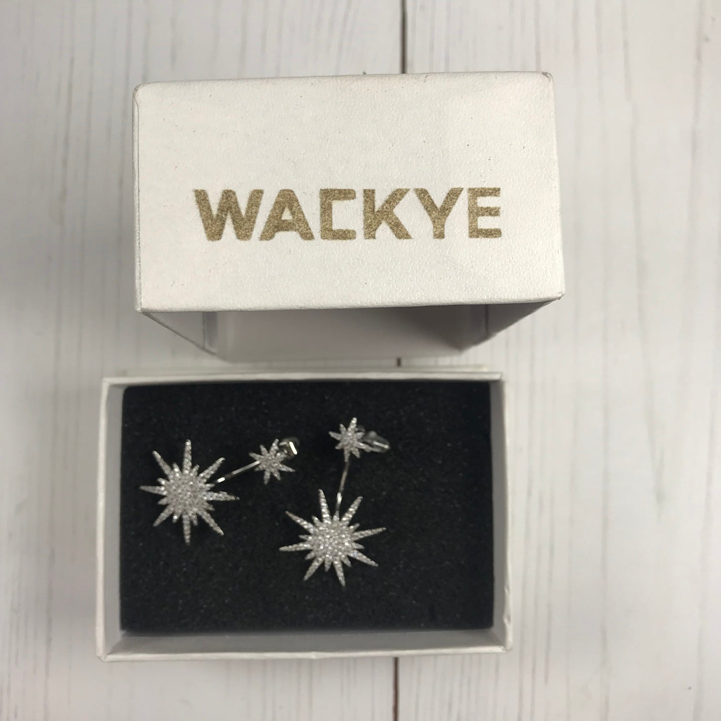 WACKYE Earrings, Fashionable earrings 925 Sterling Silver Cubic Zirconia Stud Earrings