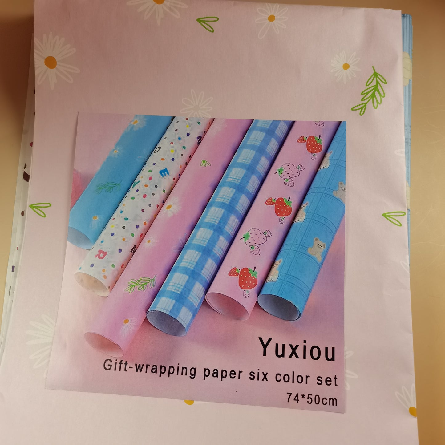 Yuxiou Gift-wrapping paper 6 Sheets Gift Wrapping Paper for Birthday, Wedding, Mother's Day, Party, and Baby Shower multicolour