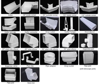 Lightweight roofing materials PVC rain gutter pipe side outlet elbow 90 degree for vinyl Gutter pipes