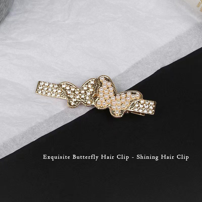 Zvbulk Hair Clips Butterfly hair clip with diamond inlaid hair clip Flat Clip Hair Barrettes for Women Girls, 3 Pcs