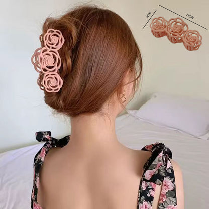 Galaglimmer Hair clips, Matte Hollow Rose Hair Clip, 3pcs Medium Claw Clips for All Hair types