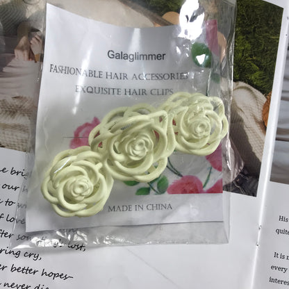 Galaglimmer Hair clips, Matte Hollow Rose Hair Clip, 3pcs Medium Claw Clips for All Hair types