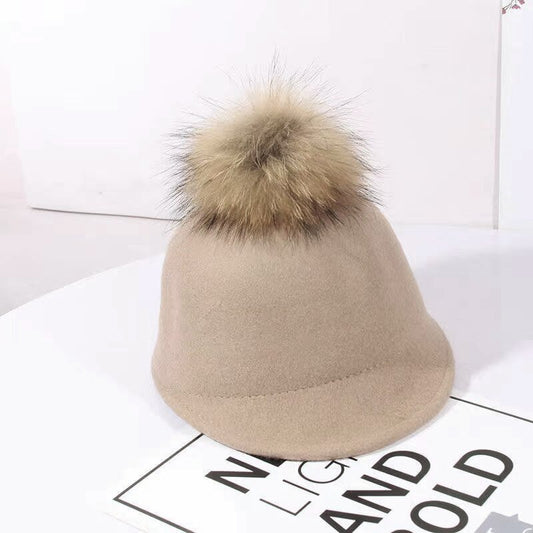 Yelioio Hats, Children's short brimmed knight hat, autumn and winter woolen warm hat