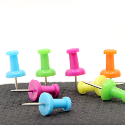 60 Pcs Push Pin Thumb Tack Multi Color Drawing Cork Board Office Pushpin