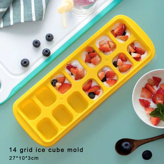 EAZHOP Ice cube moulds, Easy-Release Removable Lid, BPA Free, Stackable, for Summer drinks, DIY ice cream, 2Pcs